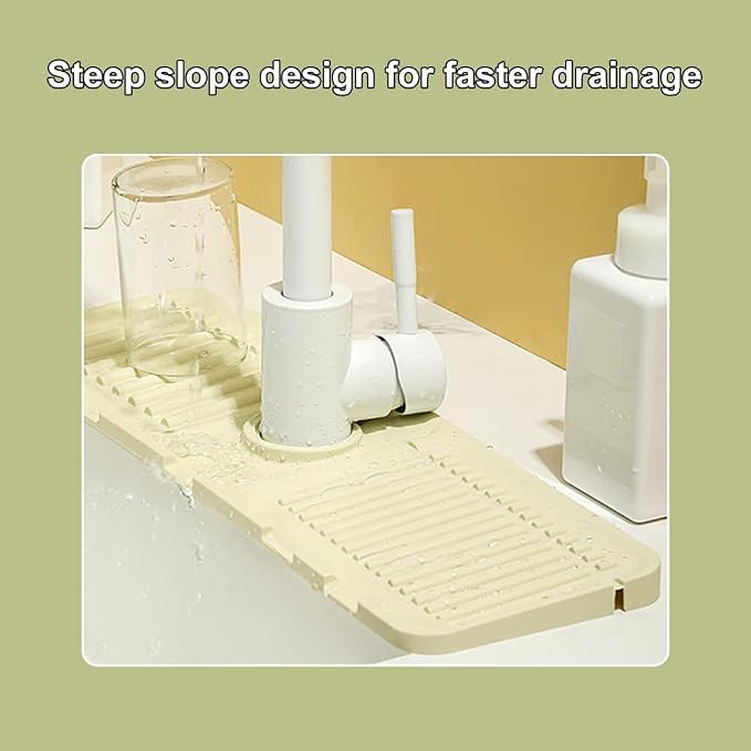 Tap Mat for Kitchen Sink, Splash Guard, Silicone Drying Mat, Quick Drying Stone Sink Tray🪨🌊