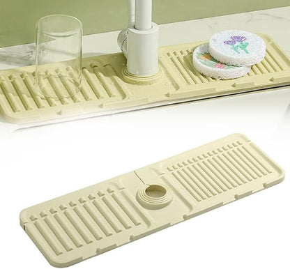 Tap Mat for Kitchen Sink, Splash Guard, Silicone Drying Mat, Quick Drying Stone Sink Tray🪨🌊