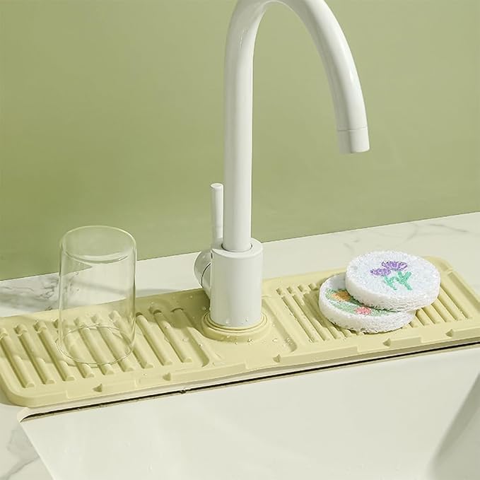Tap Mat for Kitchen Sink, Splash Guard, Silicone Drying Mat, Quick Drying Stone Sink Tray🪨🌊