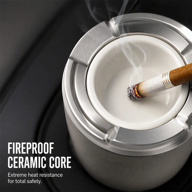 Rotating Sealed Lid Car Ashtray Odor Resistant Auto Cigarette Ashtray Fits Vehicle Cup Holder🚗