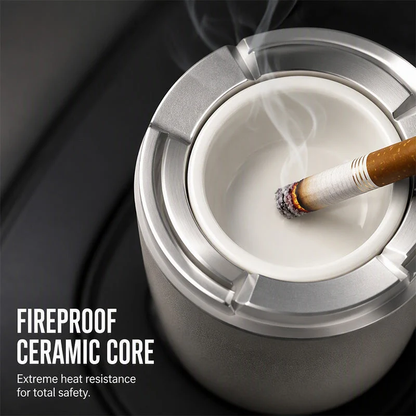 Rotating Sealed Lid Car Ashtray Odor Resistant Auto Cigarette Ashtray Fits Vehicle Cup Holder🚗
