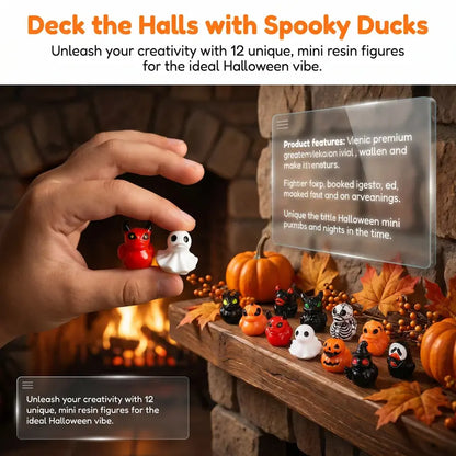 Mini Devil Ghost Skull Resin Ducks, Cute Spooky Desktop Decor, Creative Desktop Ornament🦇✨