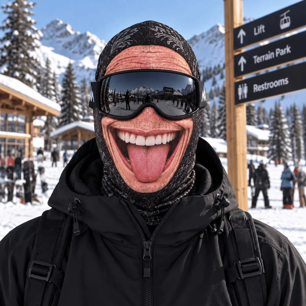 Realistic Face Balaclava – Funny Ski & Snowboard Mask for Cold Weather Adventures🎿