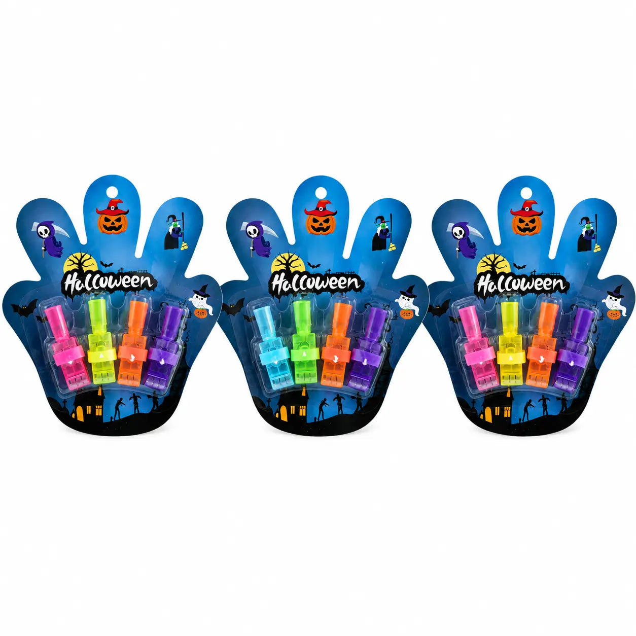 12PCS Halloween Finger Projector Rings, LED Light-Up FingerToys, Random Pattern Assortment🎃