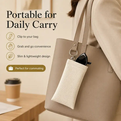 Soft PU Leather Sunglasses Pouch Elastic Opening Eyeglasses Bag🎒