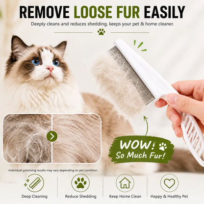 2PCS Pet Face Comb Set for Cats & Dogs, Fine Tooth Stainless Steel Grooming Comb🐾