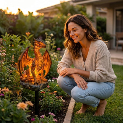Solar Dragon Garden Statue Light 🐉