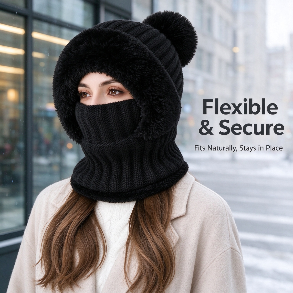 Girls' 3-in-1 Fleece Winter Balaclava - Keep Warm Face Covers & Mask 👧❄️