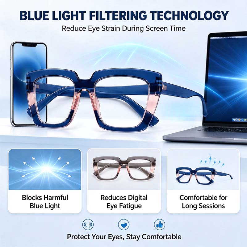 Unisex Progressive Multifocal Photochromic Reading Eyeglasses, UV-Protective Photochromic Lenses 👓