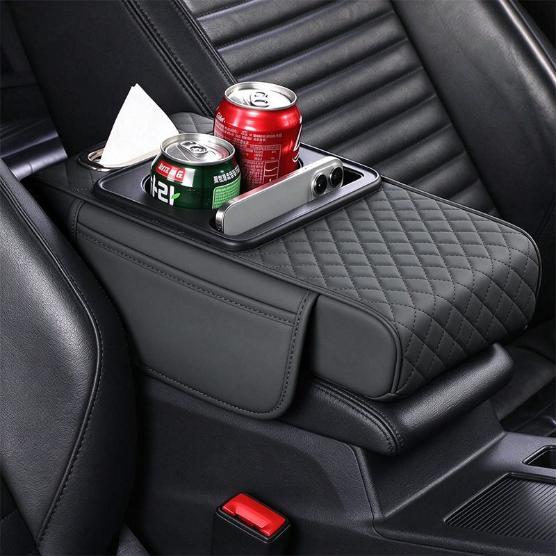 Multifunctional Car Armrest Box Cushion with Built-in Storage Bag🚙