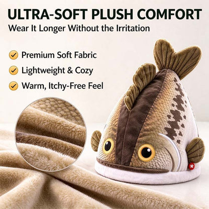 Bucketmouth Flapping Tail Plush Bass Fish Hat 🐟🎩