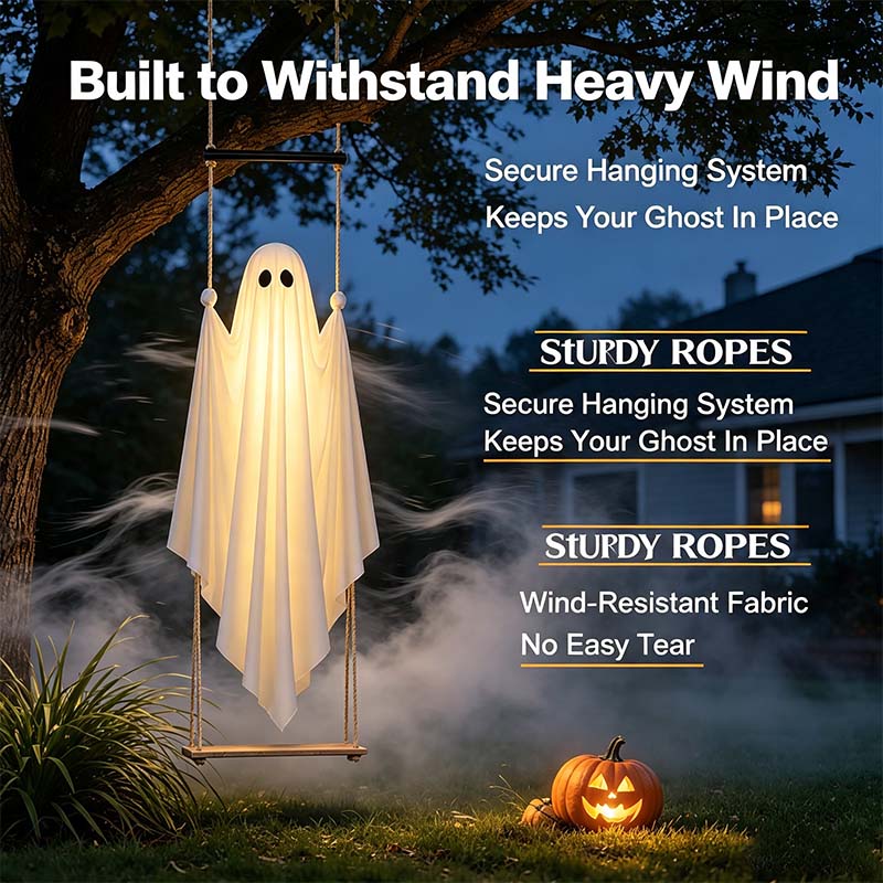 Halloween Decorations Outdoor Pre-Assembled Hanging Swing Ghost 🎃👻