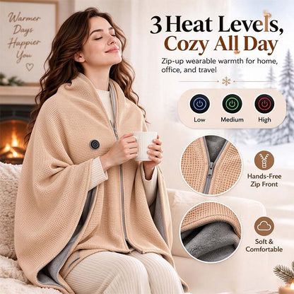 Plush Wearable Heated Wrap & Cordless Thermal Shawl 🧥🔥