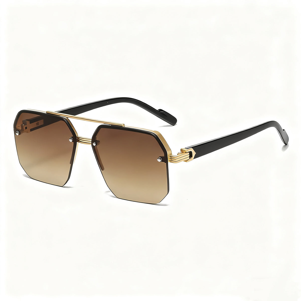 Unisex Retro Square Sunglasses - 1 Pair Polycarbonate Semi-Rimless Double Beam🕶️