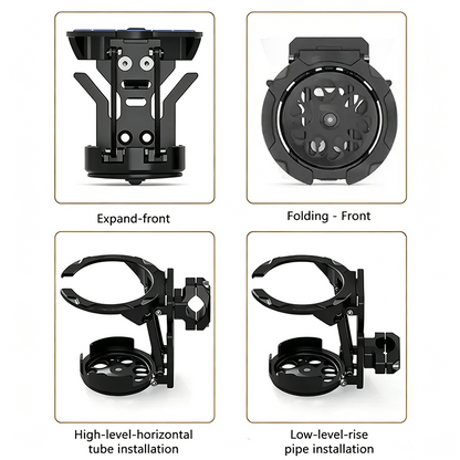 Bike Water Holder, Rotating Bottle Cage, Foldable Cup Mount Adjustable Folding Design🚴