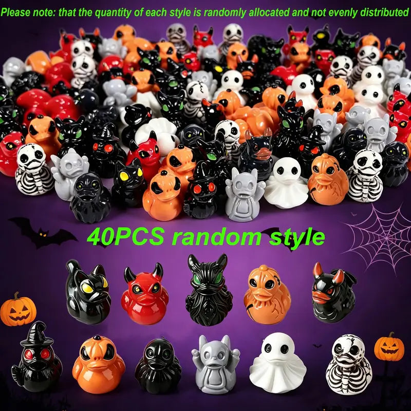 Mini Devil Ghost Skull Resin Ducks, Cute Spooky Desktop Decor, Creative Desktop Ornament🦇✨