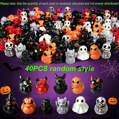 Mini Devil Ghost Skull Resin Ducks, Cute Spooky Desktop Decor, Creative Desktop Ornament🦇✨