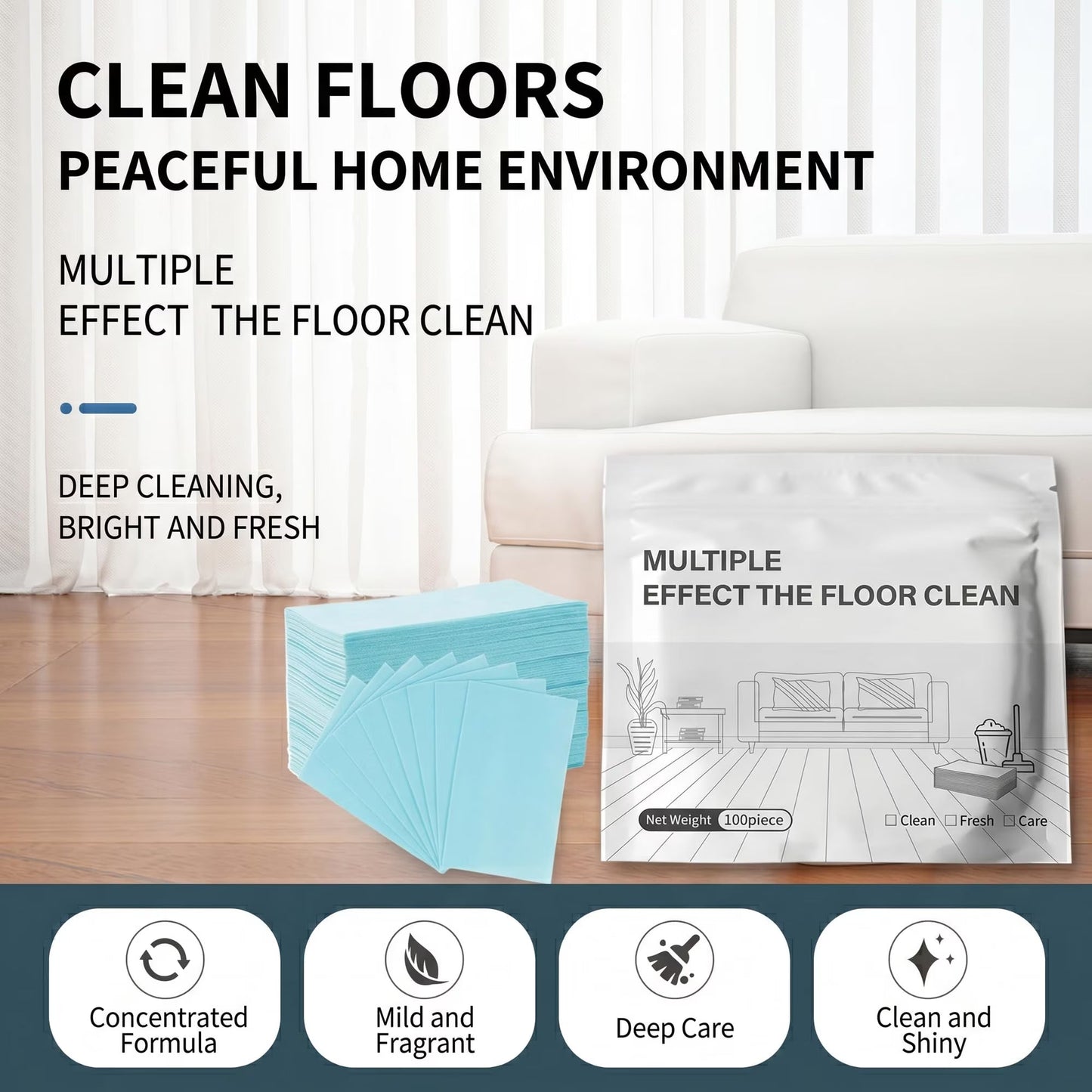 Floor Cleaning Tablets Multi-SurfaceCleaner for Hardwood Laminate Tile