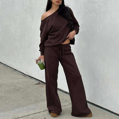 Women's Long Sleeve Jumper & Pants, 2 Piece Outfit Set, Fall Basic Sweatsuit Outfits, Clothes 🧥👖