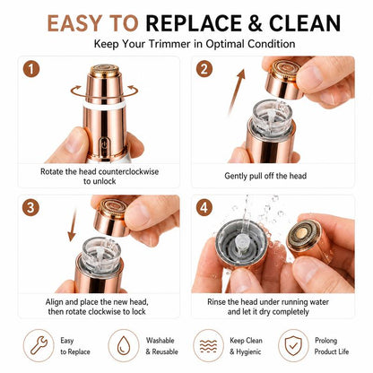 OANVA 2 in 1 facial & eyebrow hair trimmer for Women, Rechargeable Face Razor