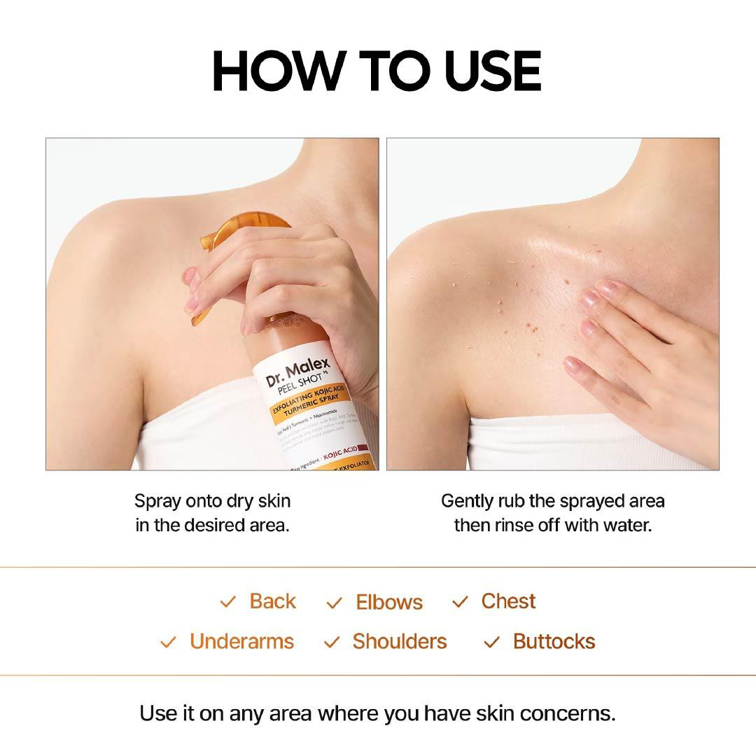 [Dr.Malex Official] 200ml Peel Shot Keratin Care Kojic Acid Turmeric Spray ✨