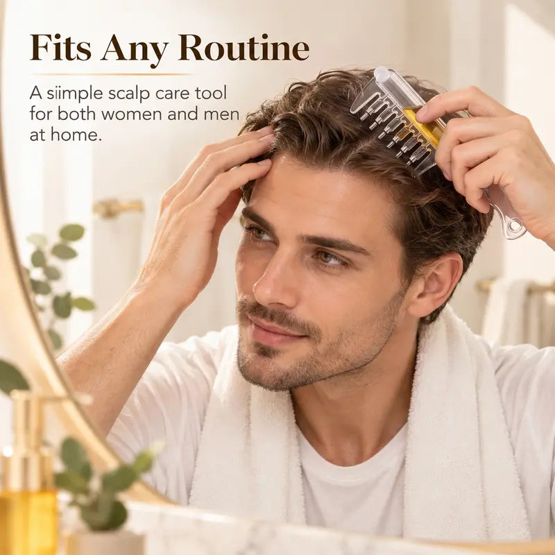 Scalp Oil Applicator Comb, Refillable Hair Treatment Bottle with Massage Comb 💆‍♀️