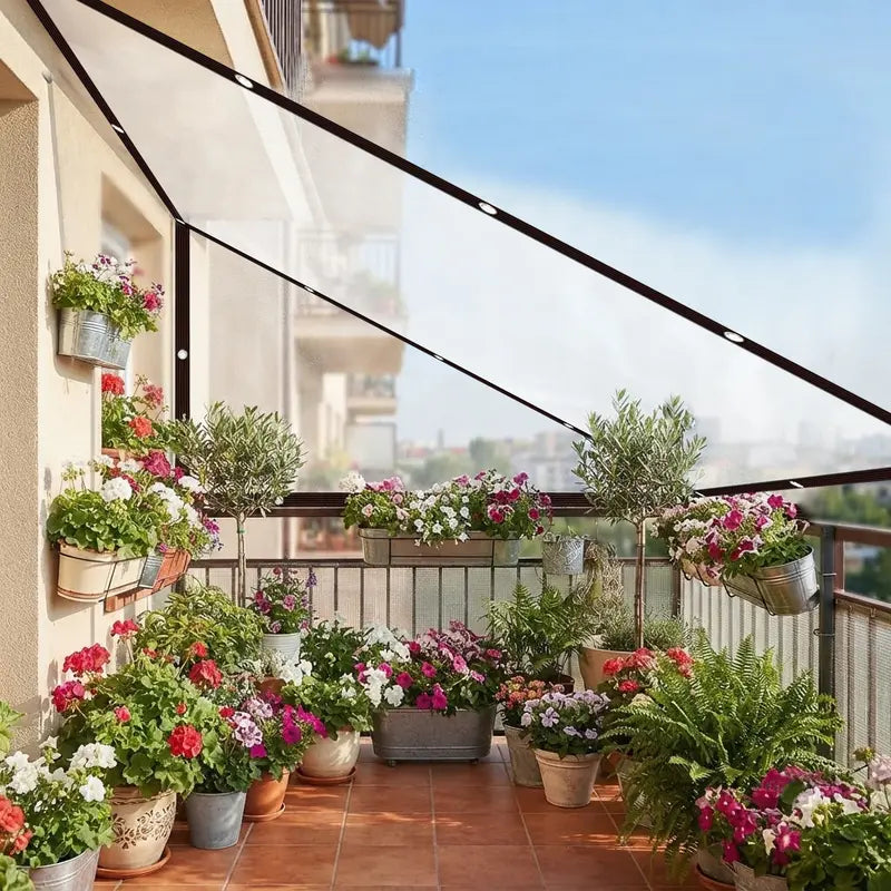 Clear Waterproof PE Tarp, Transparent Outdoor Cover with Metal Grommets💧