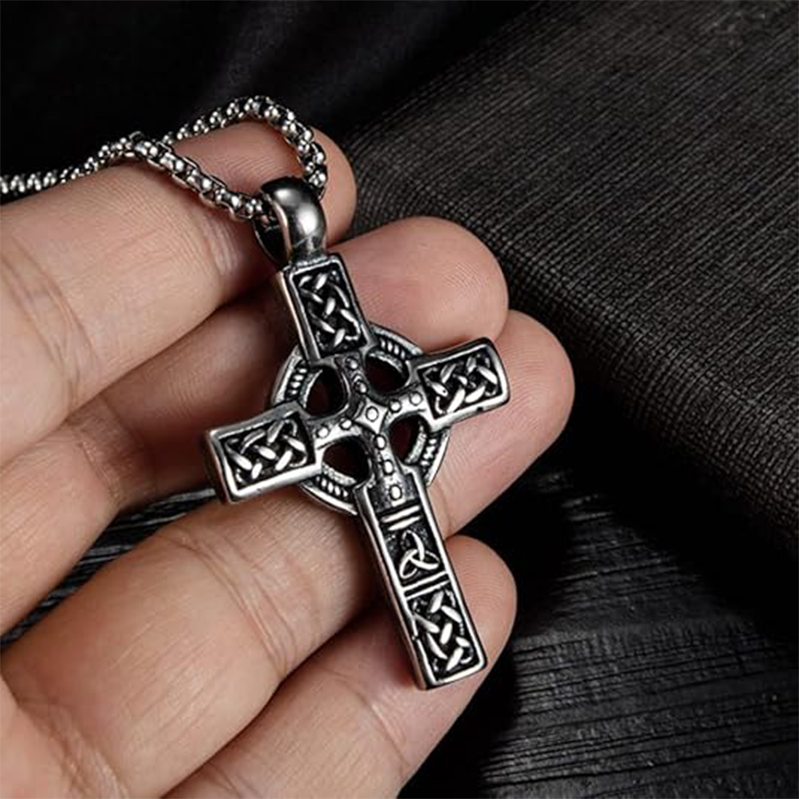 The Warrior's Cross Antique Silver Celtic Knot Pendant⚔️
