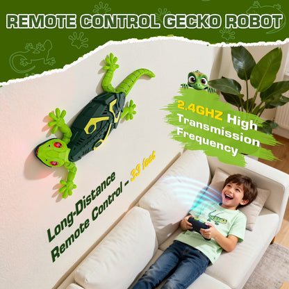 Wall Crawler Gecko, Remote Control Toy, Electric Lizard Toy with LED Glowing Eyes🦎