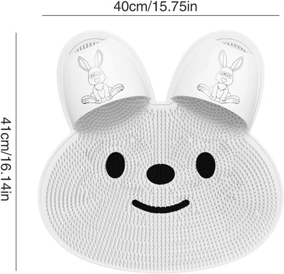Upgrade Shower Foot Scrubber Mat with Non‑Slip Suction Cups, Rabbit‑Shaped Silicone Foot Scrubber in Shower 🐰