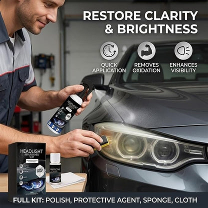 Automotive Headlight Restoration Kit: Fast & Easy Car Headlight Cleaner for Oxidized🚗