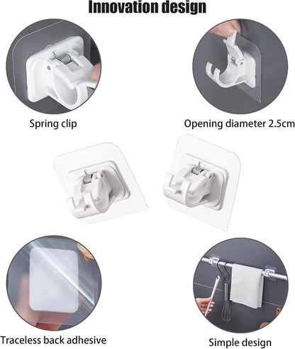 A set of 8PCS Curtain Rod Brackets with Clips-Multifunctional Adjustable Hook🪟