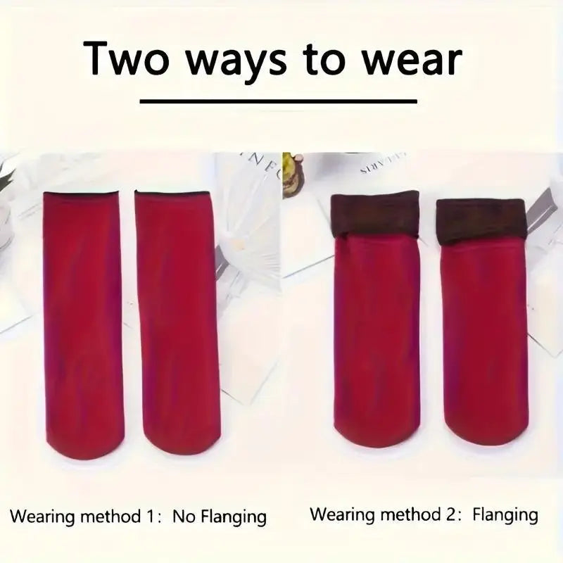 6 Pairs Women's Heavyweight Fuzzy Closed Fast-Heating Underwear Socks🧦