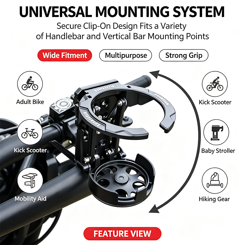 Bike Water Holder, Rotating Bottle Cage, Foldable Cup Mount Adjustable Folding Design🚴
