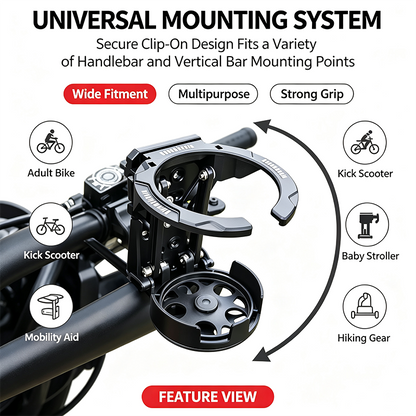 Bike Water Holder, Rotating Bottle Cage, Foldable Cup Mount Adjustable Folding Design🚴