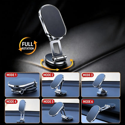 Foldable Metal Magnetic Car Phone Holder - 360° Rotating📱