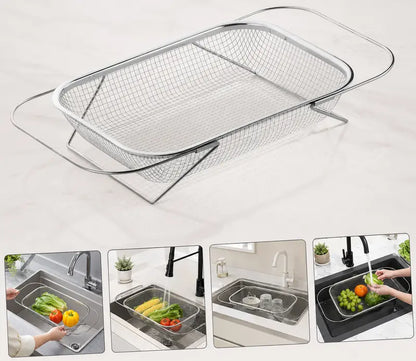 Stainless Steel Over-The-Sink Colander Strainer Basket🧺