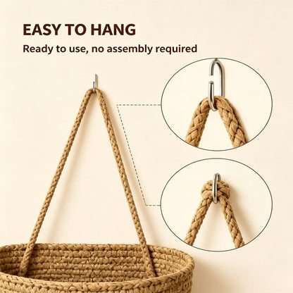Woven cotton 3-Tier Over the Door Basket, Wall-Mounted Jute Bathroom Storage Organizer 🧺