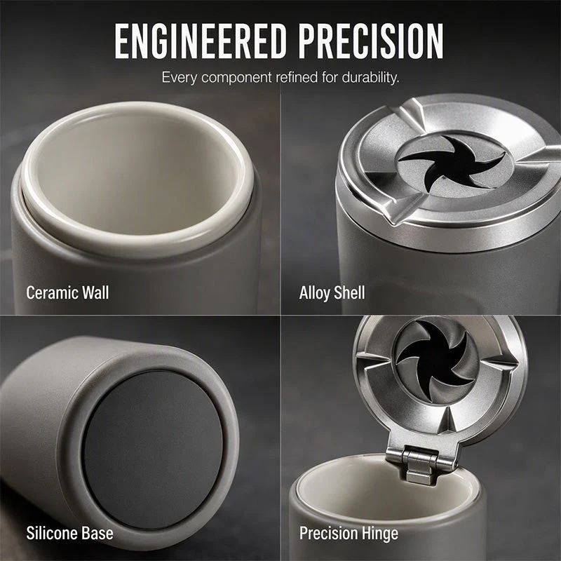 Rotating Sealed Lid Car Ashtray Odor Resistant Auto Cigarette Ashtray Fits Vehicle Cup Holder🚗