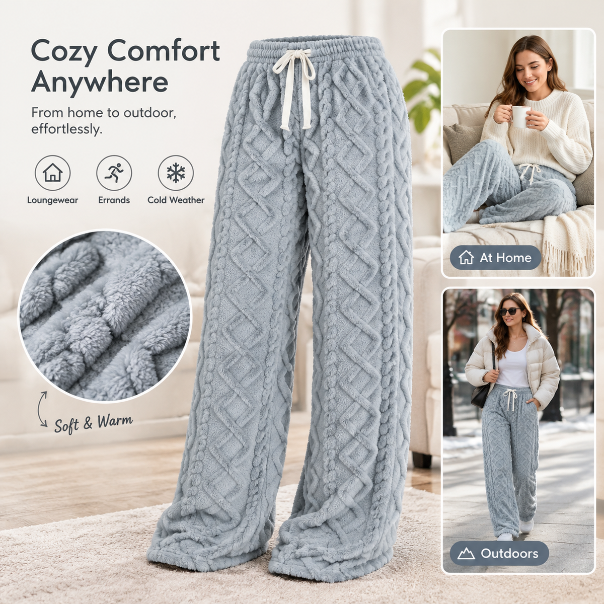 Winter Women's Lamb Fleece Long Pants - Ultra-Plush Lined All-Day Warmth Tech 🐑👖
