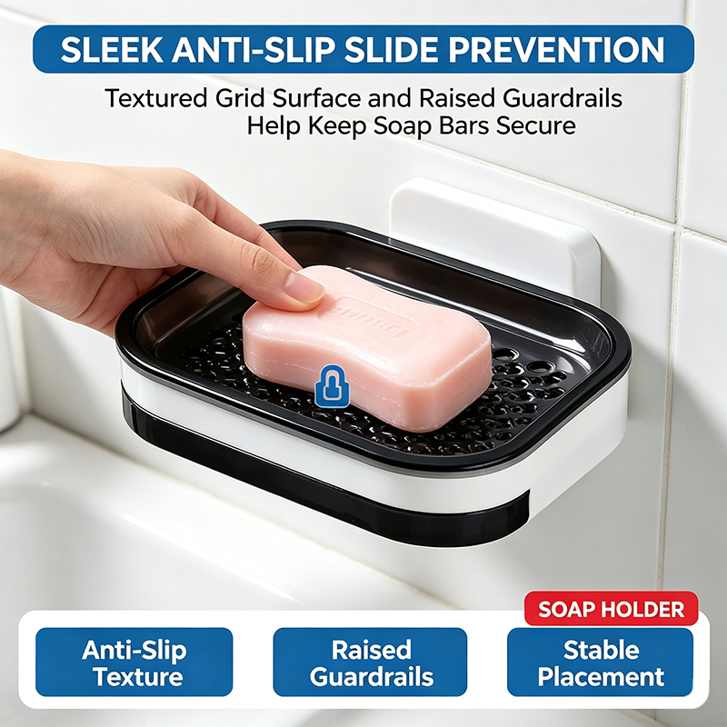 Wall Mounted Double-Layer Soap Bar Holder with Drainage Holes - Bathroom Accessory🧼