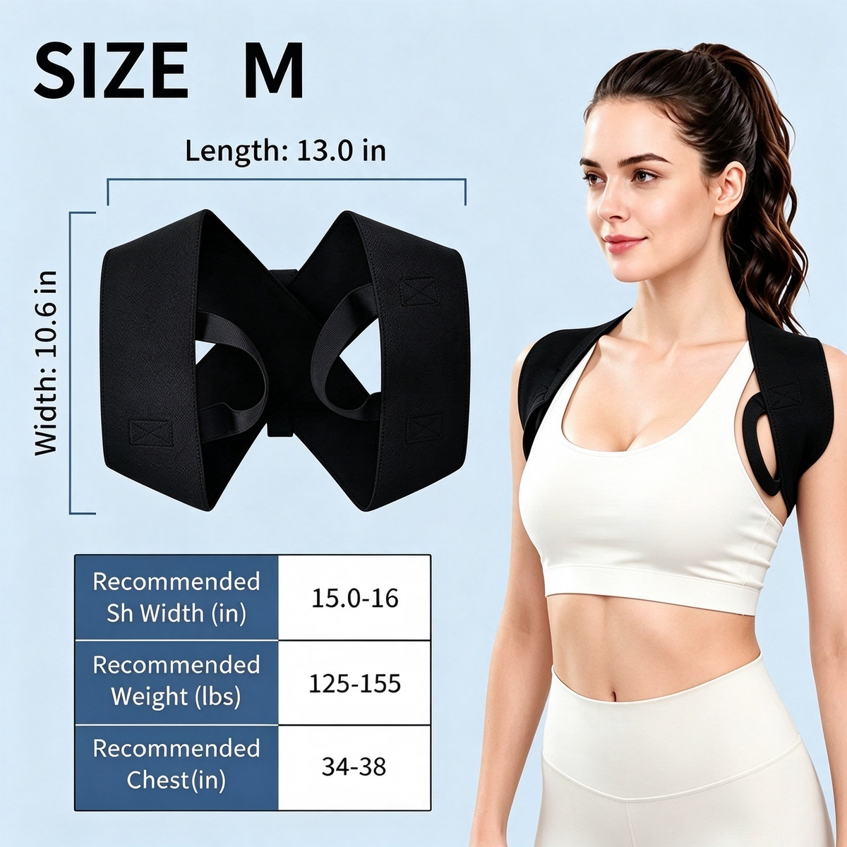 Shoulder Straps - Posture Support Straps for Men & Women – Elastic Back Support 📏