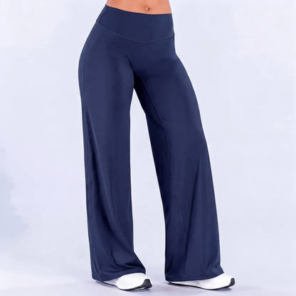 Women’s Light Simple Leopard-Print Wide-Leg Pants - Elastic Waistband, Fluid Drape 🐆