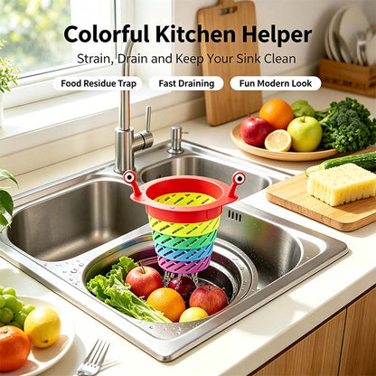 3PCS Rainbow Expandable Sink Strainer Basket, Rotatable Retractable Kitchen Sink Drain Filter🌈💧