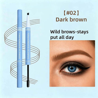2-in-1 Waterproof Micro-Fork Eyebrow Pen-Tinted Gel Cosmetic, Long-Lasting Brow Styling Tool🖊️