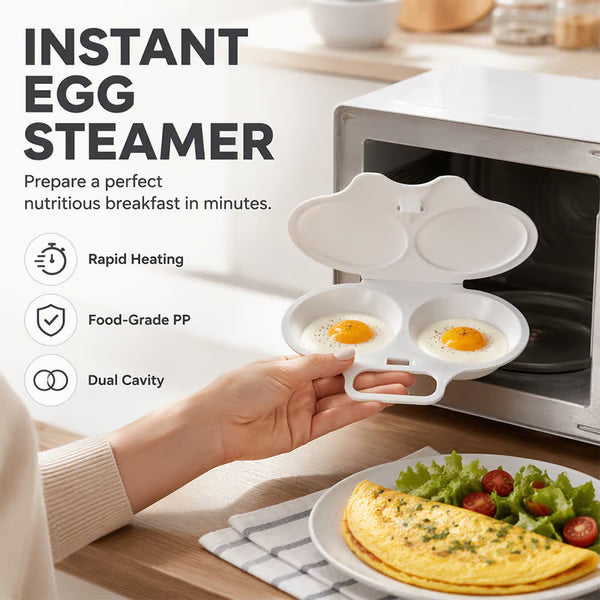 2-Pack Easy-To-Clean Microwave Omelette Maker, Multifunctional Egg Poacher, Non-Stick🍳