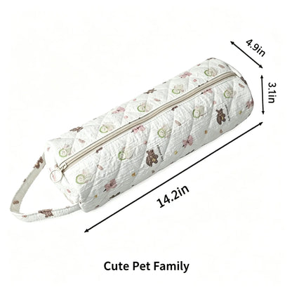 Quilted Multi‑Purpose Storage Bag, Portable Zipper Cosmetic Makeup Pouch 🎒