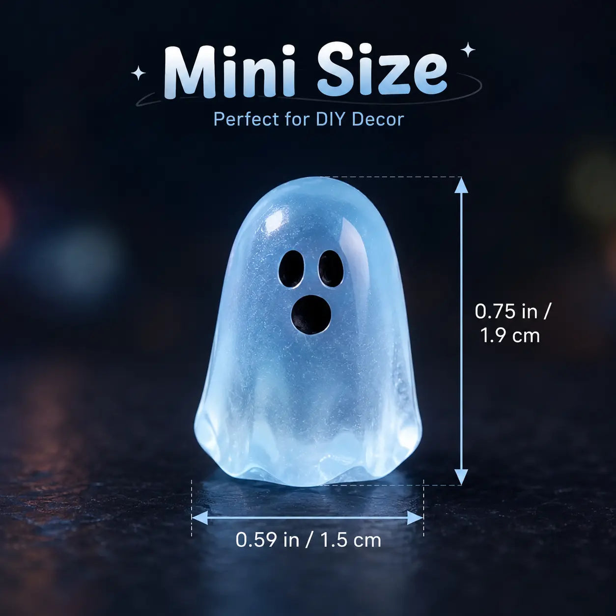 Glow In Dark Cute Ghost Resin Bead Set, Random Pattern Luminous Decorative Charms👻
