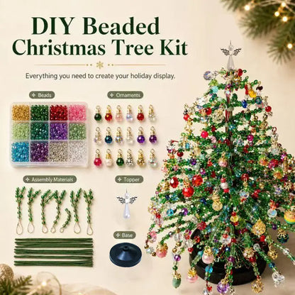 DIY Beaded Christmas Tree Kit, Hand‑Made Mini Crystal Bead Xmas Tree Craft Set🎄✨