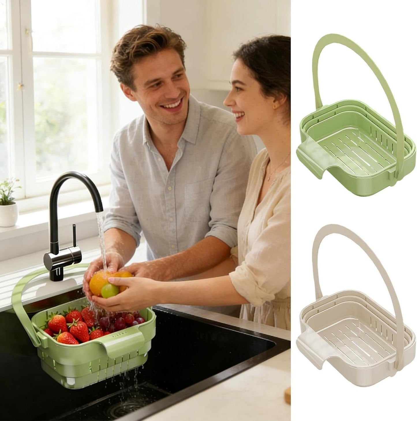 2 PCS AA Foldable Hanging Kitchen Sink Drain Basket🧺